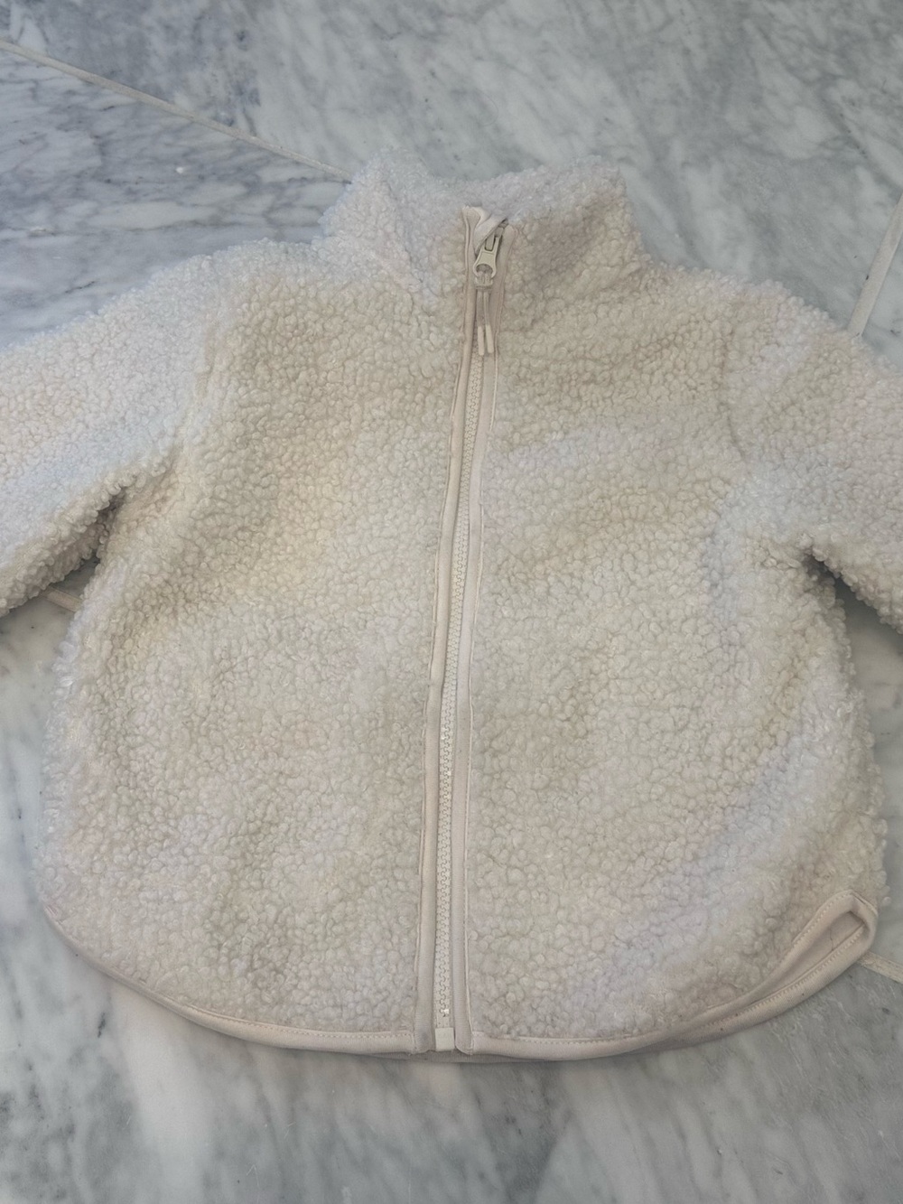 H&M Cream Sherpa Zip-Up Jacket